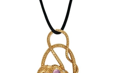 GUCCI, AN AMETHYST AND DIAMOND SNAKE PENDANT NECKLACE