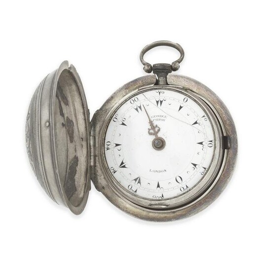 George Prior, London. A silver key wind pair case pocket watch made for the Turkish market Londo...