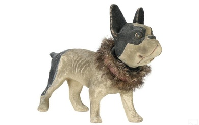German Papier Mache French Bulldog Nodder Dog Toy