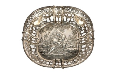 German Silver Repousse Reticulated Bowl