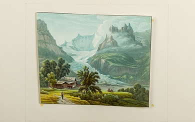 Giacinto Gigante (attr.) (1806 - 1876), Six mountain views with mountain hut early 20th century