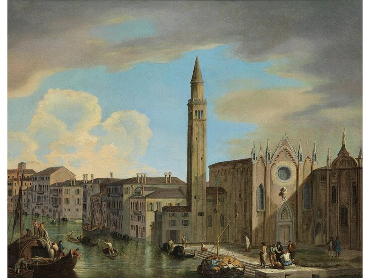 Giovanni Richter, 1665 Stockholm – 1745 Venedig, VENEDIG-VEDUTE MIT BLICK AUF DIE KIRCHE SANTA MARIA DELLA CARITÀ