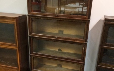 Globe-Wernicke Glazed Oak Four-stack Barrister Bookcase