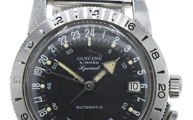 Glycine Airman Special 24-Hour Steel Wristwatch, Circa 1960's