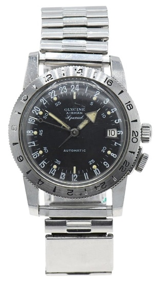 Glycine Airman Special 24-Hour Steel Wristwatch, Circa 1960's