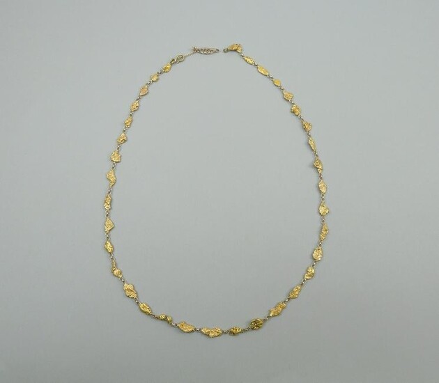 Gold Nugget Link Necklace.
