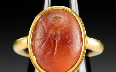 Gold Ring w/ Roman Carnelian Intaglio (Youth)