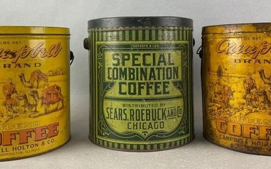 Group of 3 Advertising Coffee Tins