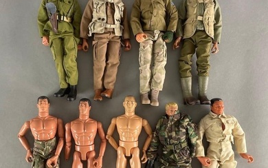 Group of 9 Military Action Figures