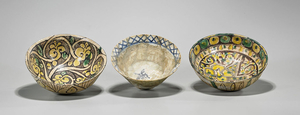 Group of Three Nishapur & Samarkand Ceramic Bowls