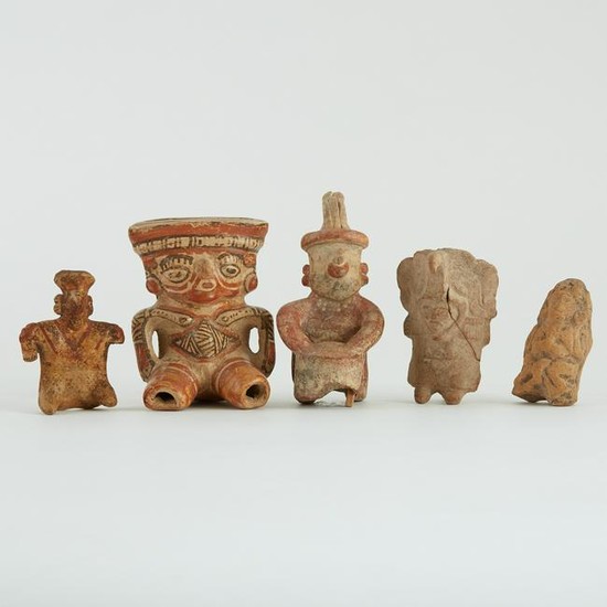 Grp: 5 Pre-Columbian Pottery Figures Veracruz Col
