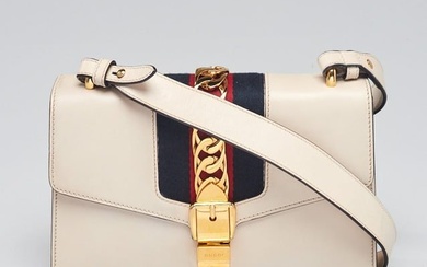 Gucci White Smooth Leather Small