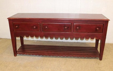 Habersham Plantation 3 drawer sideboard in the primitive red decorative paint