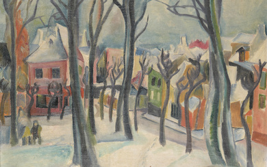Henri EPSTEIN (1892-1944) – Paysage enneigé,1918 – Huile sur toile – Signée et…