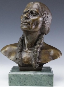 Henry Alvarez American Indian Bronze Art Sculpture