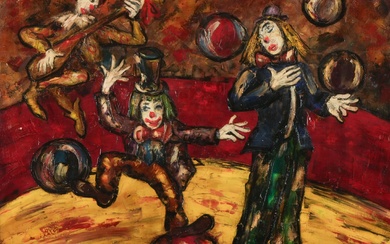 Henry Maurice D'ANTY (1910-1998) Le cirque Huile sur toile Signée en bas à gauche 81...