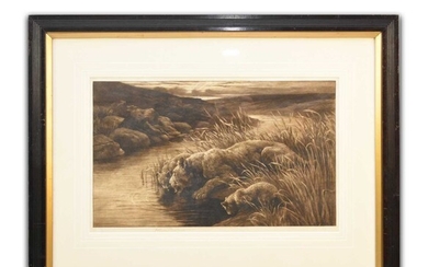 Herbert T.Dicksee, R.P.E. (British, 1862-1942), 'Peace', signed artist's proof, etching on vellum