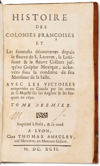 Histoire des Colonies Françoises, Le Clercq, 1691