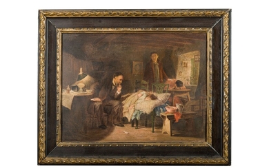 House interior with figures late 19th century