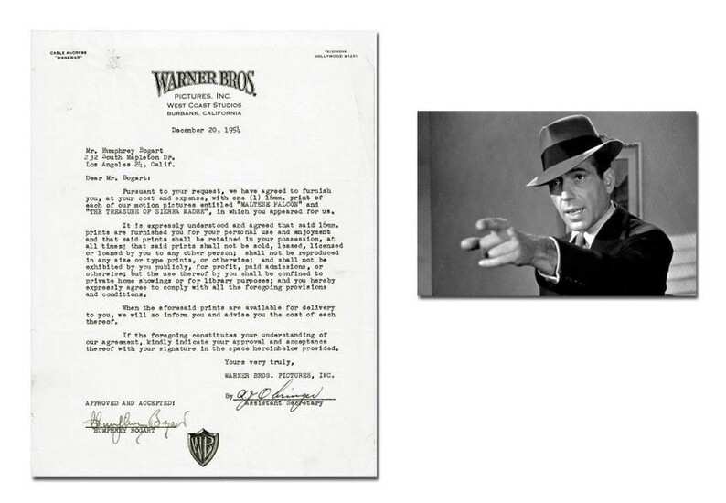 Humphrey Bogart Signed Deal Re: Maltese Falcon