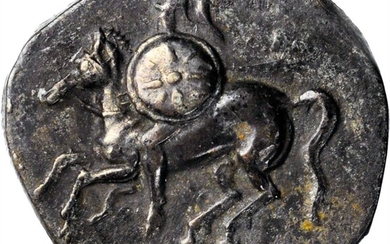 ITALY. Calabria. Tarentum. AR Didrachm (Nomos) (6.45 gms), ca. 280-272 B.C. CHOICE VERY FINE.