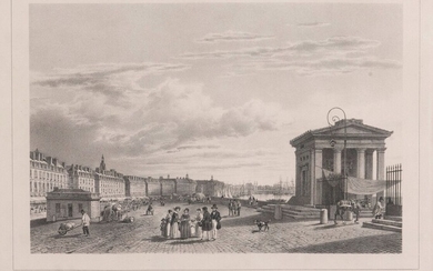 Isidore Laurent DEROY (Paris, 1797-1886) Le port de Bordeaux vu des Quinconces et La place...