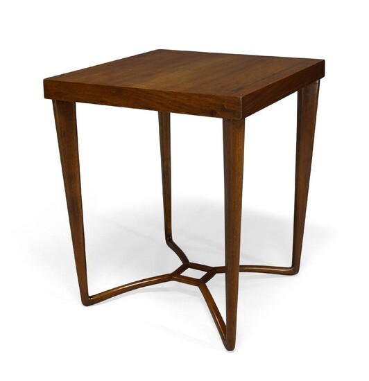 Italian, a stained birch and brass inlaid side table c.1950...