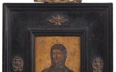 Italie, 16e/17e s. Girolamo Savonarola ? Sur fond d'or. Huile/cuivre. H : 10,2 x 8,5...