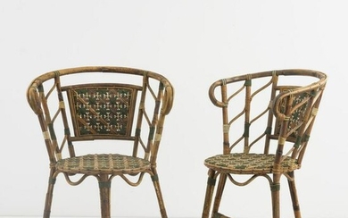 Italy, 2 wicker chairs, 1940s