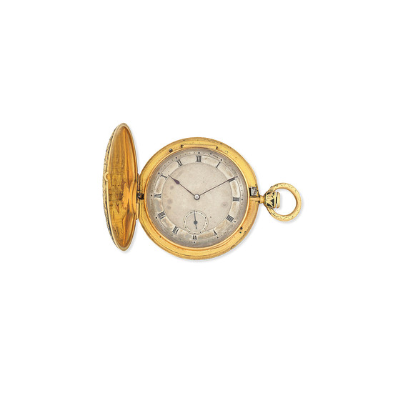 J. F. Bautte & Co, A Genève. A gold and enamel key wind full hunter pocket watch