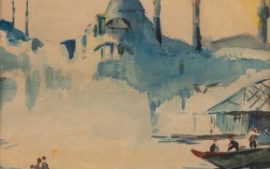 Jean BOUCHAUD (1891-1977) Voyage à Constantinople, 1932 Aquarelle sur papier signée en bas à droite,...