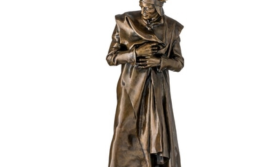 Jean Paul Aubé (1837-1916), Dante Alighieri, patinated bronze, H 83,5 cm