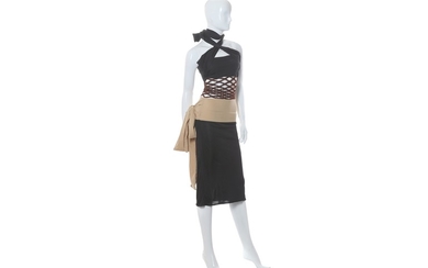 Jean Paul Gaultier Femme Black and Nude Dress - size 38