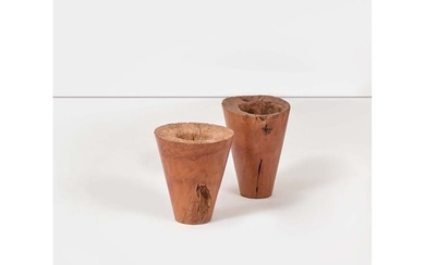Jérôme Abel Seguin (Born in 1950) Set of two vases created from antique Javanese mortars