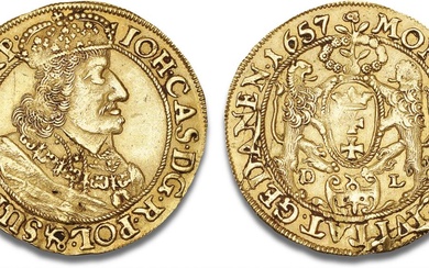John (Jan) II Casimir Vasa, 1649–1668, Ducat 1657 DL (Daniel Lesse), Gdansk,...