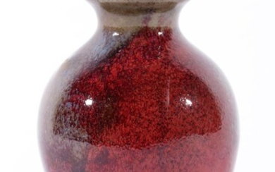 Junyao Vase, baluster shaped with large purple splash to side, H:10.5 cm