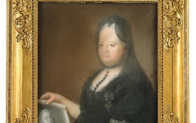 Empress Maria Theresa with the portrait of her late husband, Emperor Francis I Stephan