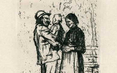 Kathe Kollwitz "Begrüssung" original etching