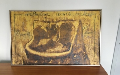 Kim Boll: Composition. Signed verso Kim Boll. Oil on canvas. 140×85 cm.