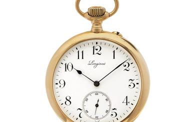 LONGINES IN GOLD, 1900S Case: signed, n. 1609046, four-body...