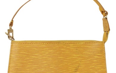 LOUIS VUITTON Louis Vuitton Bag Epi Accessoir M52959 VINTAGE Yellow Pouch Pochette Hand Flat Square