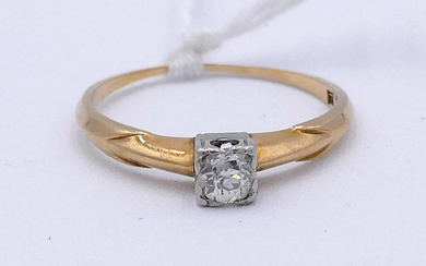 Ladies 14k Diamond .2ct Solitaire Ring Size 6.5