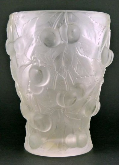 Lalique Style Bohemian Frosted Glass Barolac Cherries
