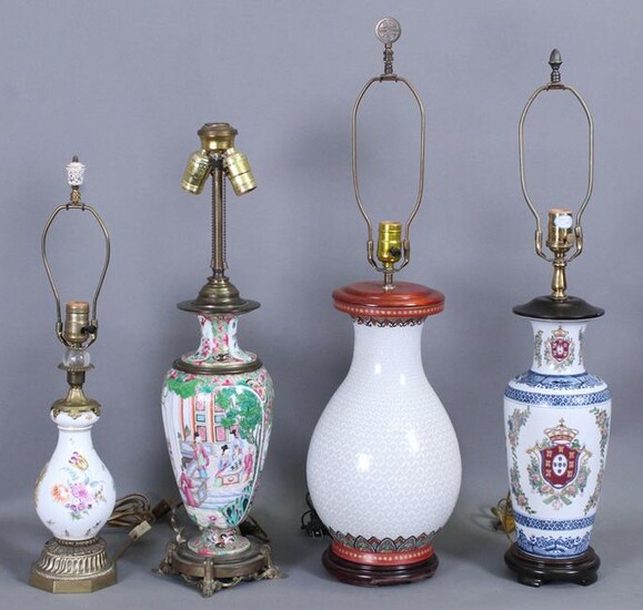 Lamp: Porcelain Vase Lamps (four)