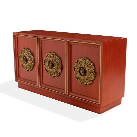 Lane - Red Lacquered Credenza