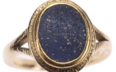 Lapis Lazuli Ring, 900 Gold, RW 54, Handarbeit, ca. 5,86g.