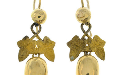 Late 19th century gold drop earrings