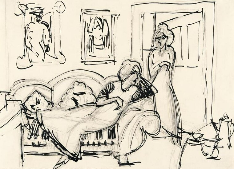 Living room: Interior scene with two girls