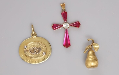 Lot : Médaille ornée de deux diamants et... - Lot 12 - Marie-Saint Germain