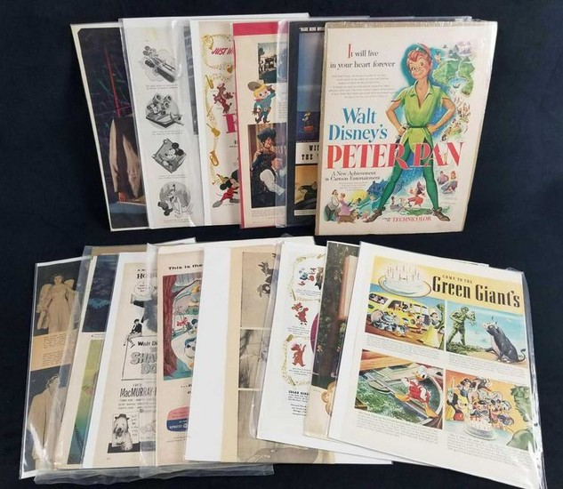 Lot Of 14 Vintage Walt Disney Movie Full Color Print
